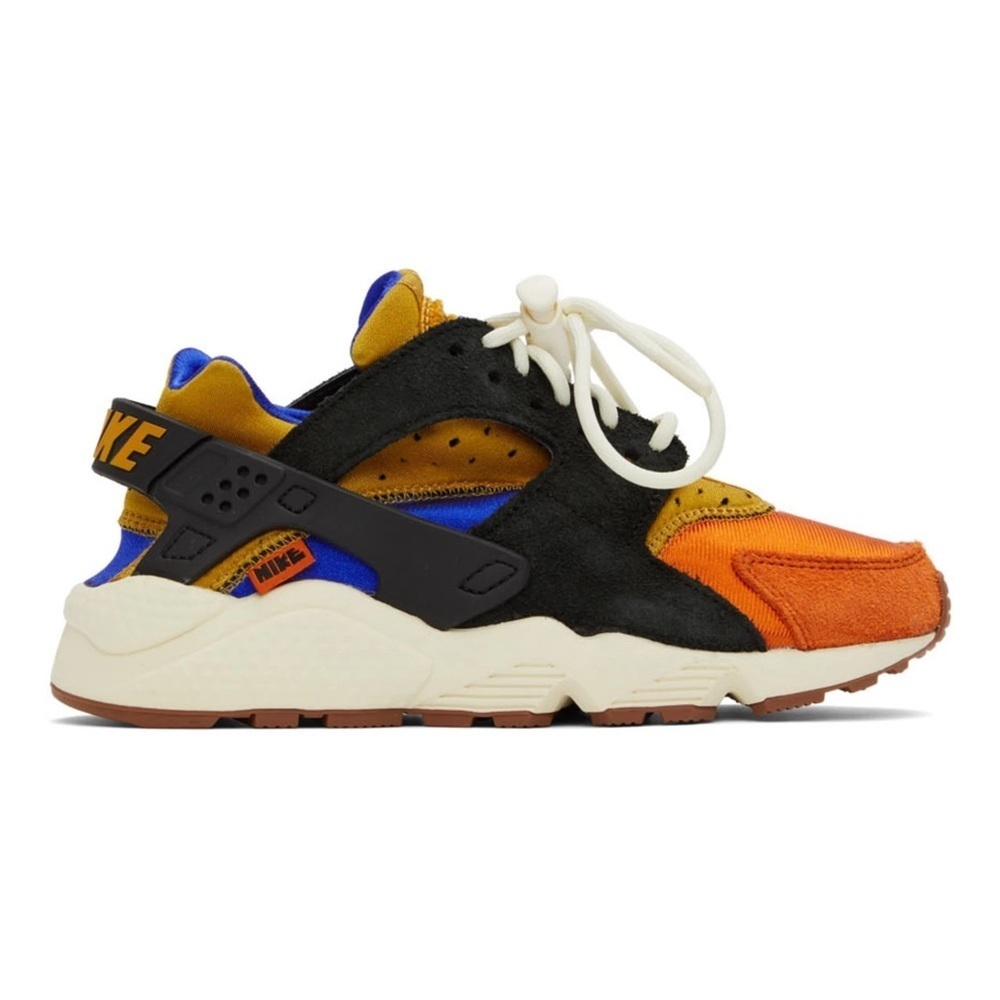 New Nike Multicolor Air Huarache Sneakers / Size 8 / Blue Orange Mustard Black